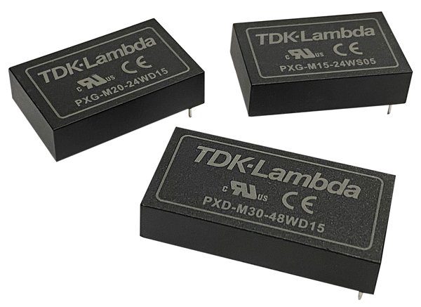 4:1 input 15 to 30W DC-DC converters have medical and ICT safety certifications with 5kVac isolation